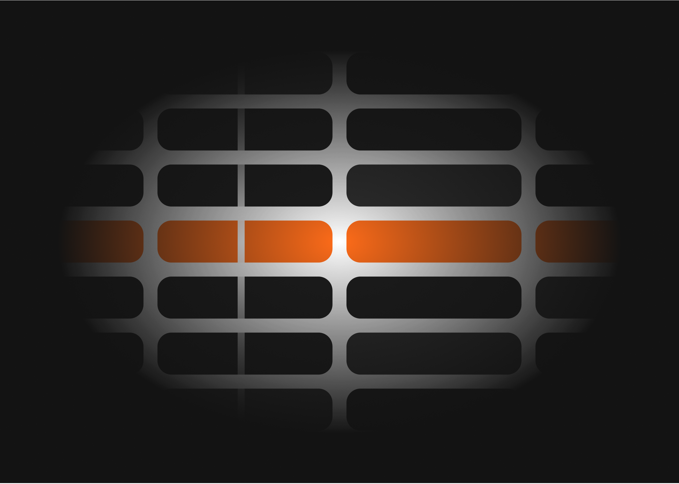 Equalizer-style microphone grille with mid row highlighted